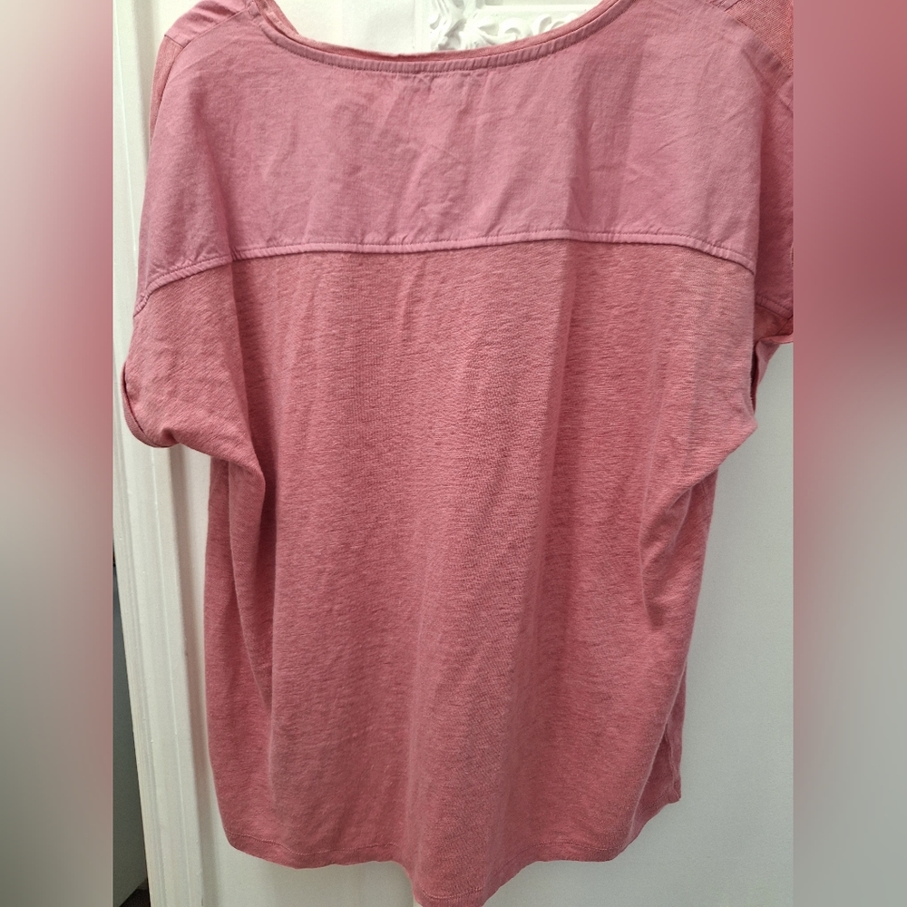 Chico's Linen Top soft pink hi lo shirt New With Tags